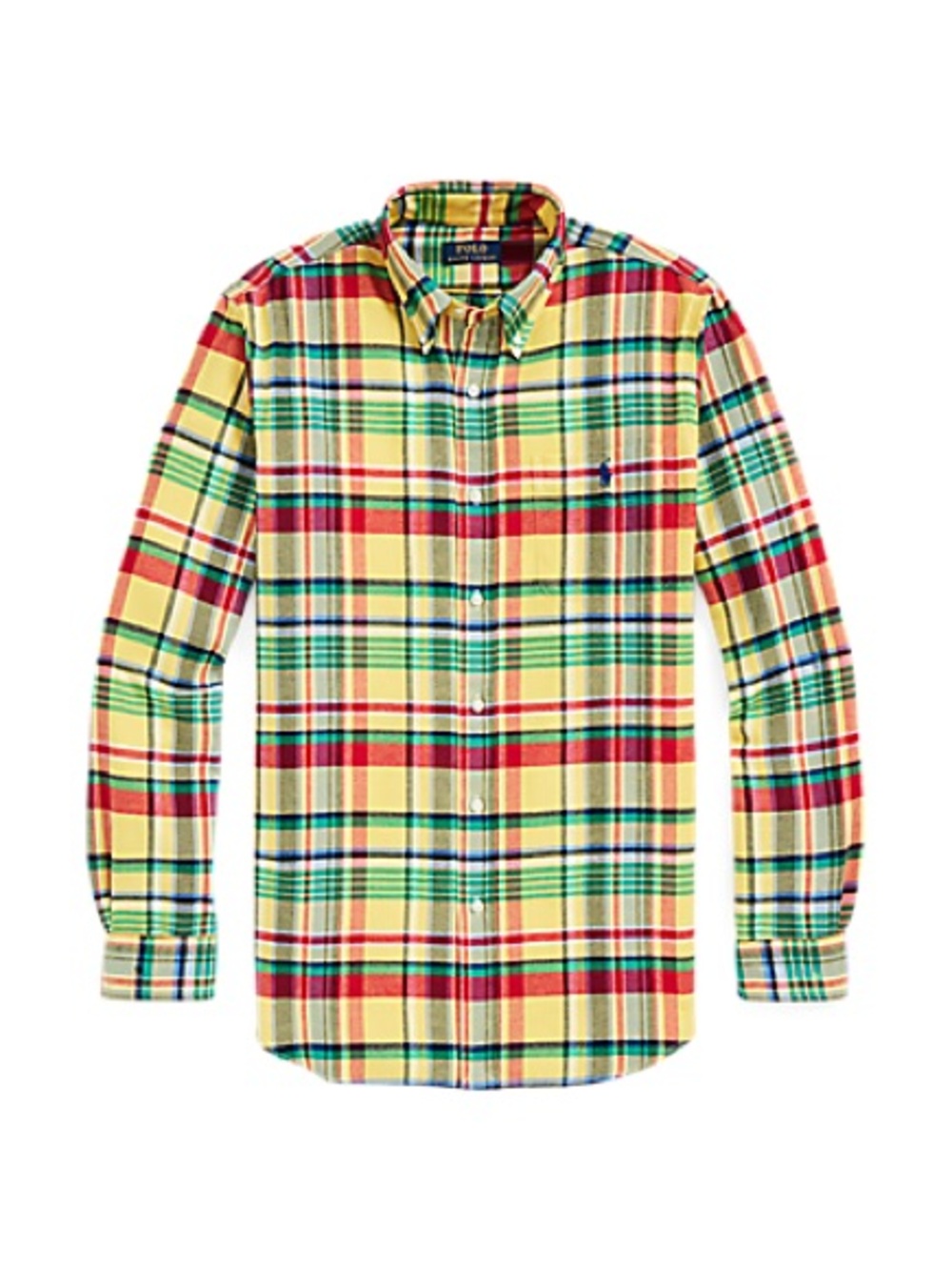 Ralph Lauren Yellow Multi-Color Plaid Button-Down Shirt Flannel